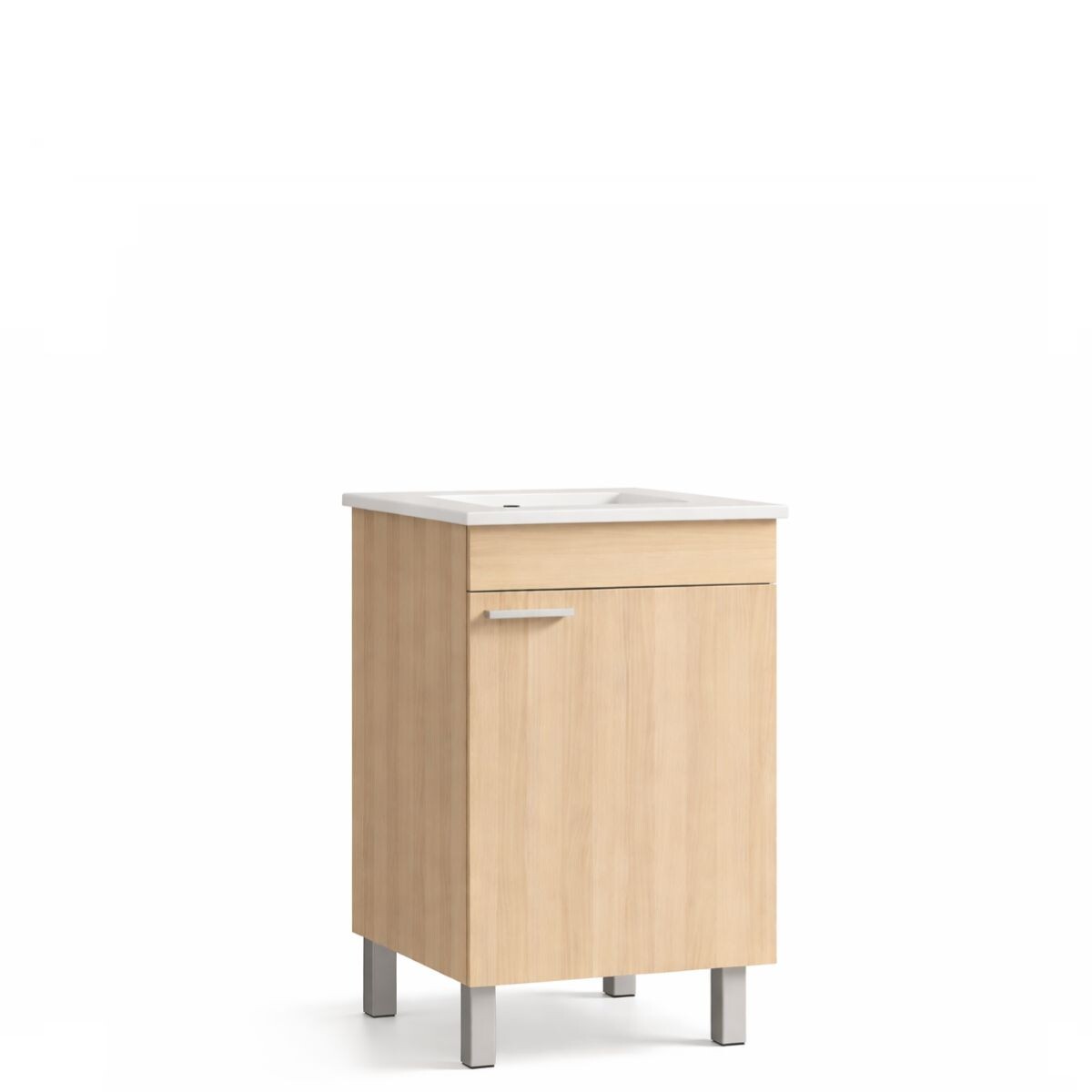 Mueble De Baño De Pie Beige 50 Cm Con Bacha 