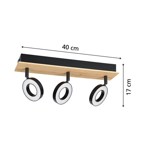 Lámpara de techo LED 3x4,2W cálida RIELVES EG3544