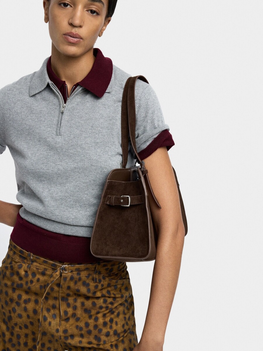 Bolso Tote Efecto Piel marron