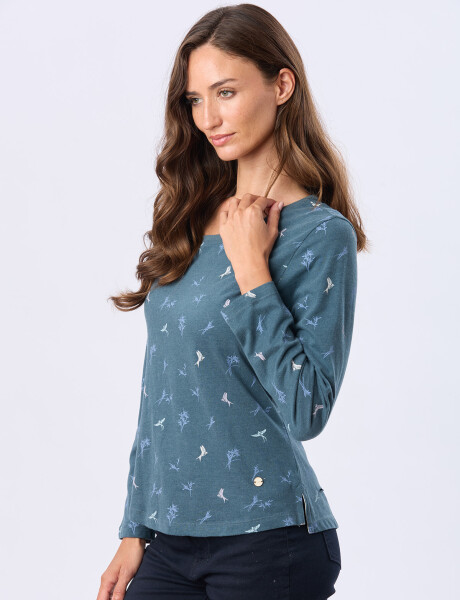 REMERA ESTAMPADA ALGODÓN Petroleo