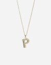 Cadena Corta con Dije Letras Cadena Con Dije Inicial P - Dorado