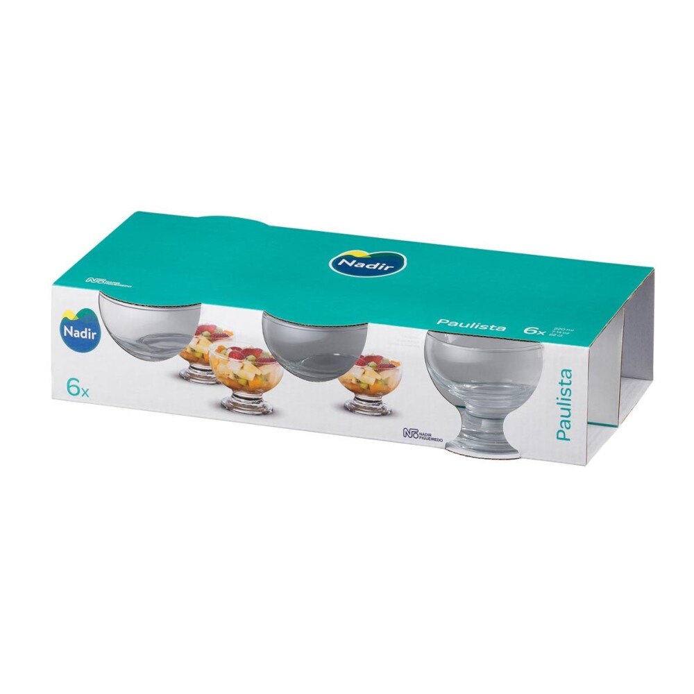Set 6 Copas de Vidrio para Postre Nadir Paulista 220 ml PAULISTA COPA CREMERA / POSTRE - 220 ML