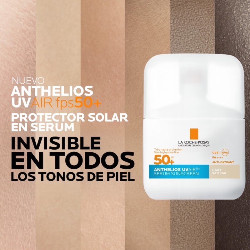 Protector Solar Anthelios Serum Uvair 50+ Tono Light 50 Ml. Protector Solar Anthelios Serum Uvair 50+ Tono Light 50 Ml.