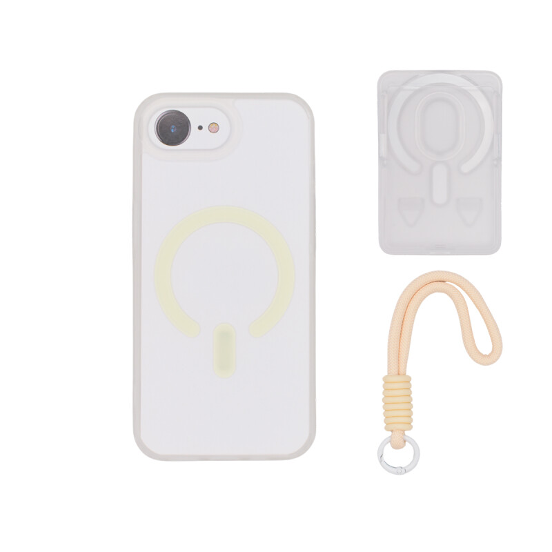 Protector para iPhone 16e correa + tarjetero transparente Protector Para Iphone 16e Correa + Tarjetero Transparente