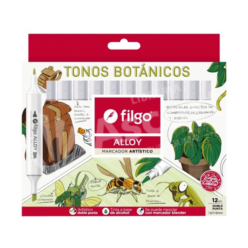 Marcador Artístico Alloy Tonos Botánicos Filgo #Marcador Filgo Artístico Alloy Tonos Botánicos