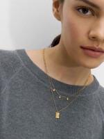 Collar Doble Con Medalla - Plata De Ley 925 dorado