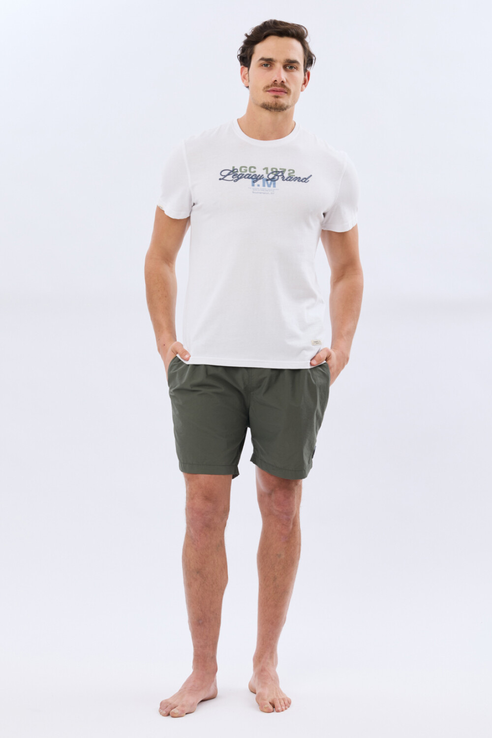 SHORT DE BAÑO LISO Verde Oscuro