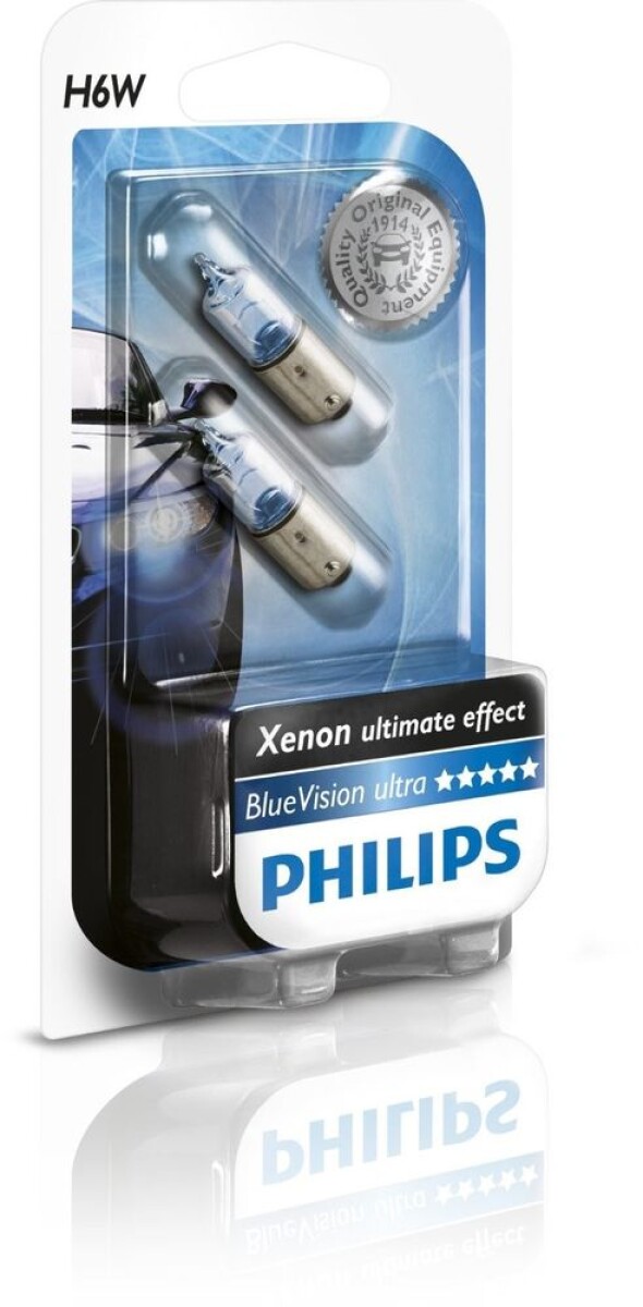 LAMPARA - 12V 6W BAX9S BLUE VISION BLISTER X2 PHILIPS 