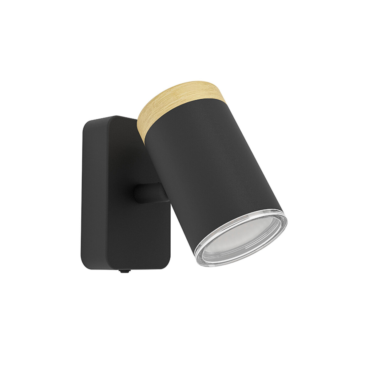 Aplique spot de pared acero negro y madera GU10 - EG6410 