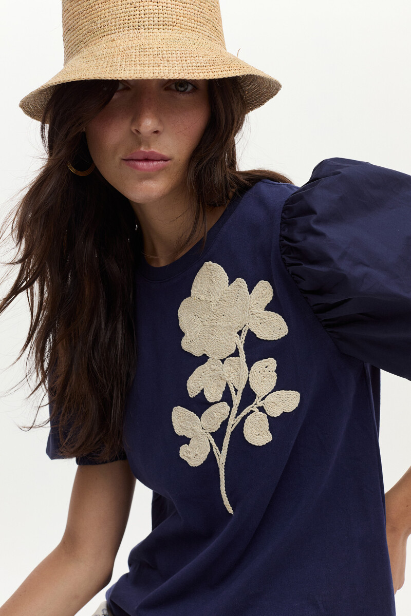 Blusa Rosa Azul Marino
