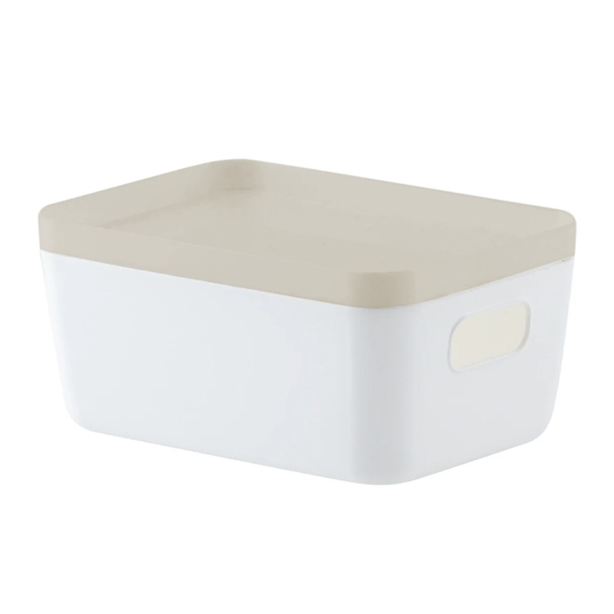 Cesto Organizador c/Tapa Idealle Canasto Plástico 27x18x12Cm - Gris 