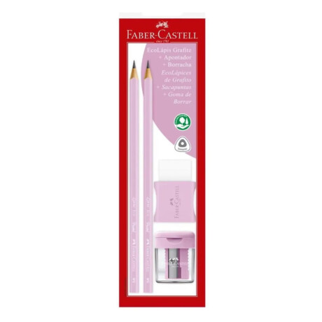 Set Faber Castell Pastel Lapiz, Goma y Sacapuntas Rosado