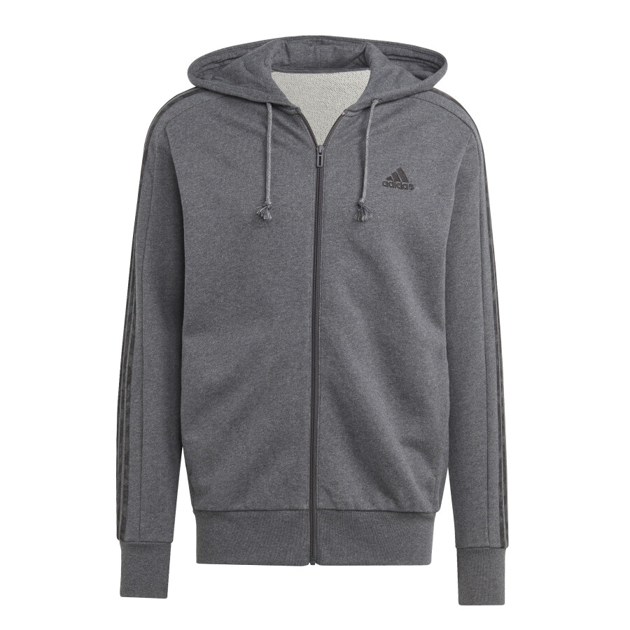 Campera de Hombre Adidas Essentials Gris Oscuro - Negro