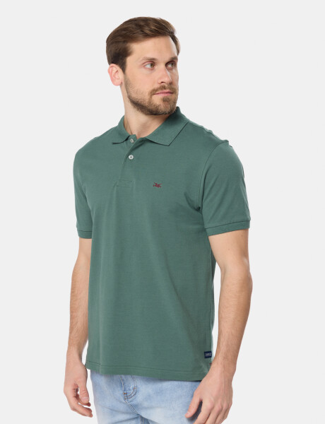 REMERA POLO LISA PIQUÉ Verde Oscuro
