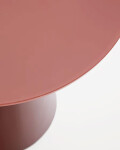 Mesa auxiliar Wilshire cristal templado glaseado y acero acabado pintado terracota mate Ø50cm