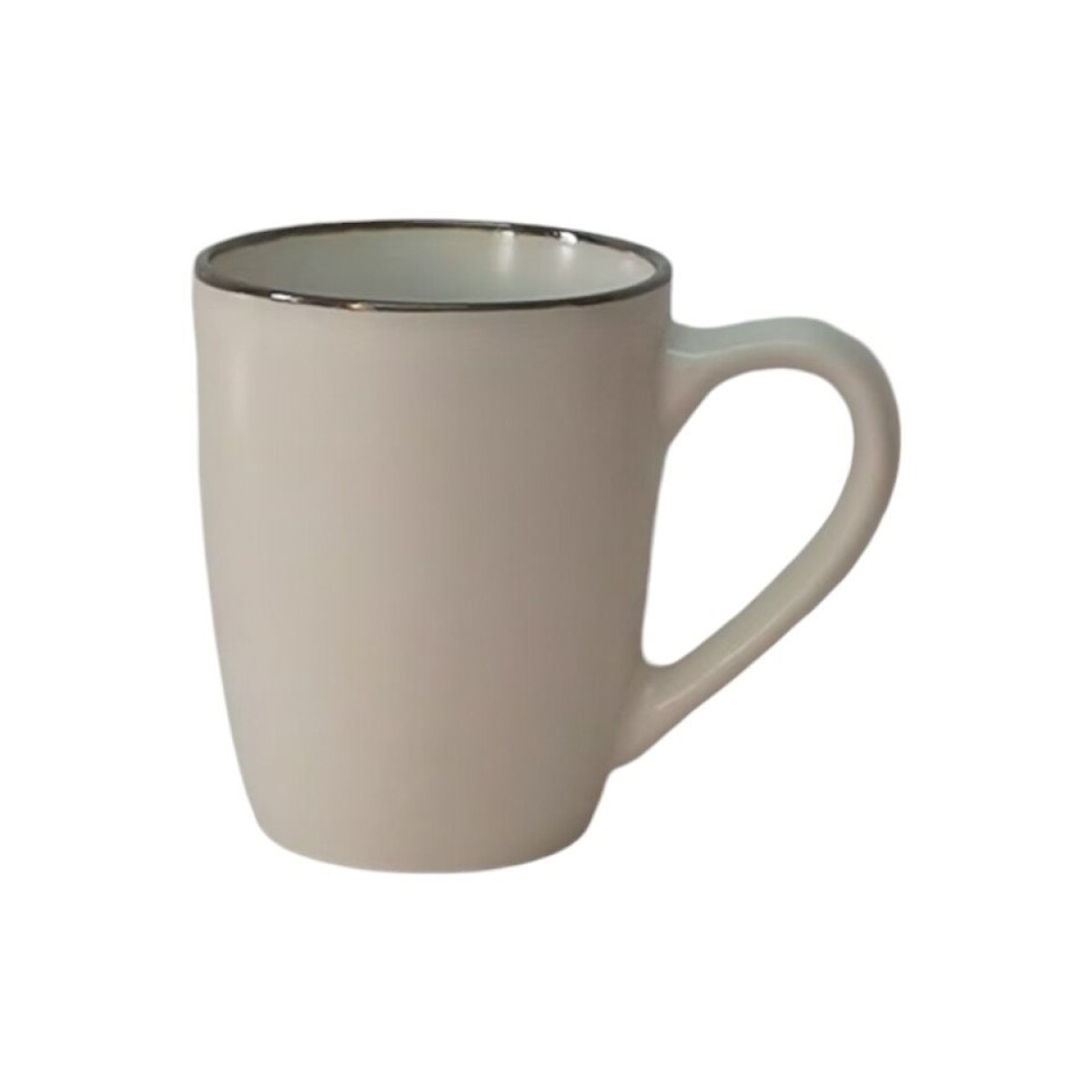 MUG CERAMICA 385ML BLANCO B/MARRON 