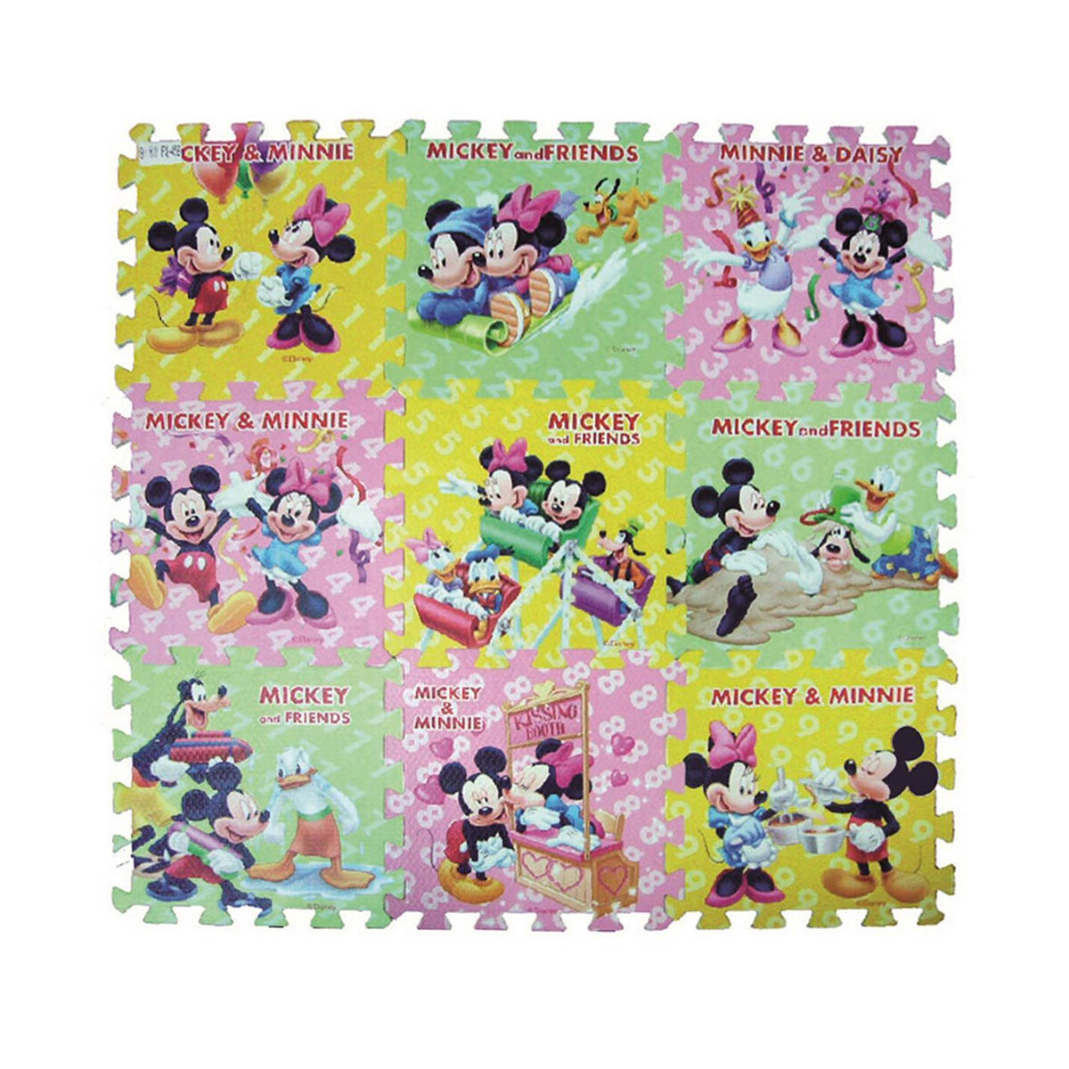 Alfombra Puzzle Goma Eva Mickey y Sus Amigos 90 x 90 cm 