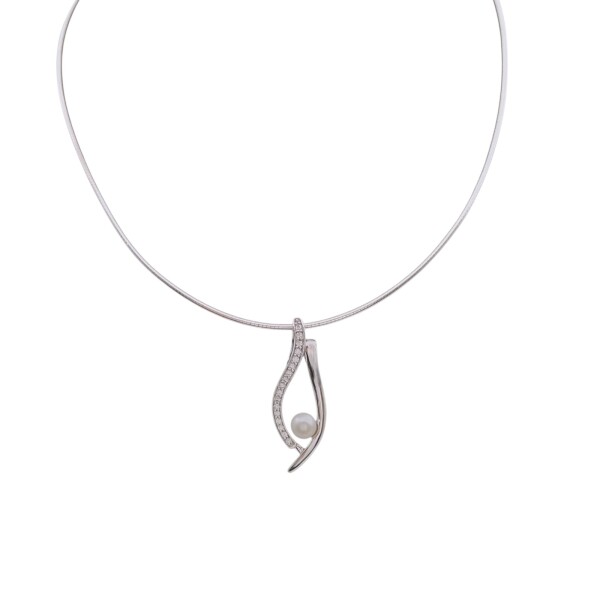 Conjunto Vintage-Plata rodinada 925-Perla española y Zirconia-CJ2039 conperla