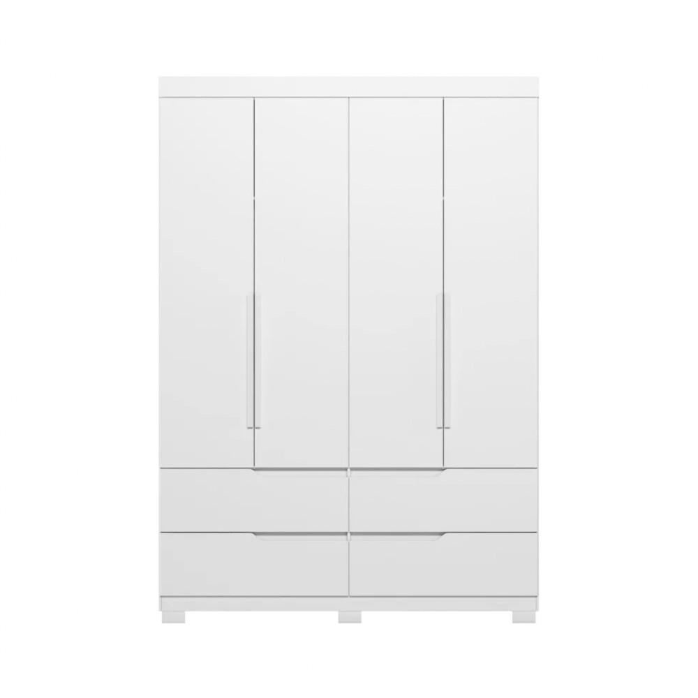 Ropero 4 puertas 4 cajones - Doble Blanco