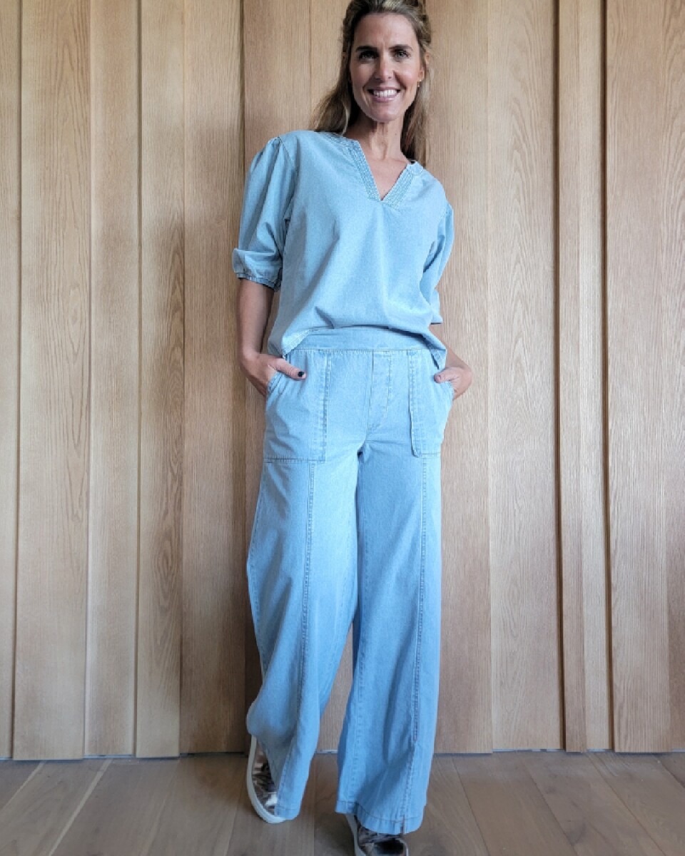Pantalón Dubai - Denim fino Celeste 