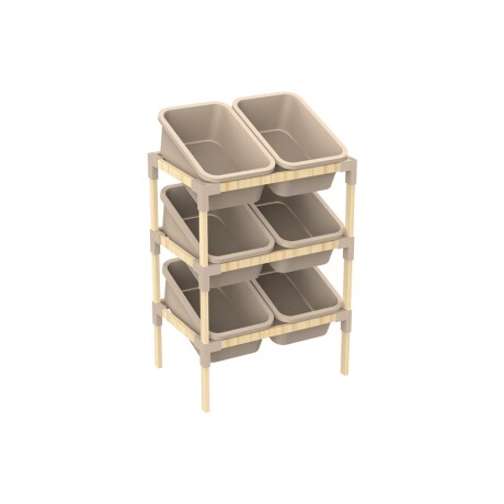 Estantería De Madera 623008 6 Contenedores 90X55X39Cms Ub BEIGE
