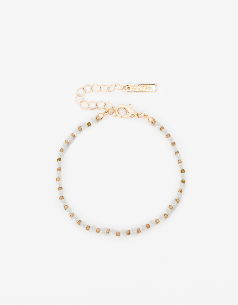 Pulsera Flexible Con Perlas 