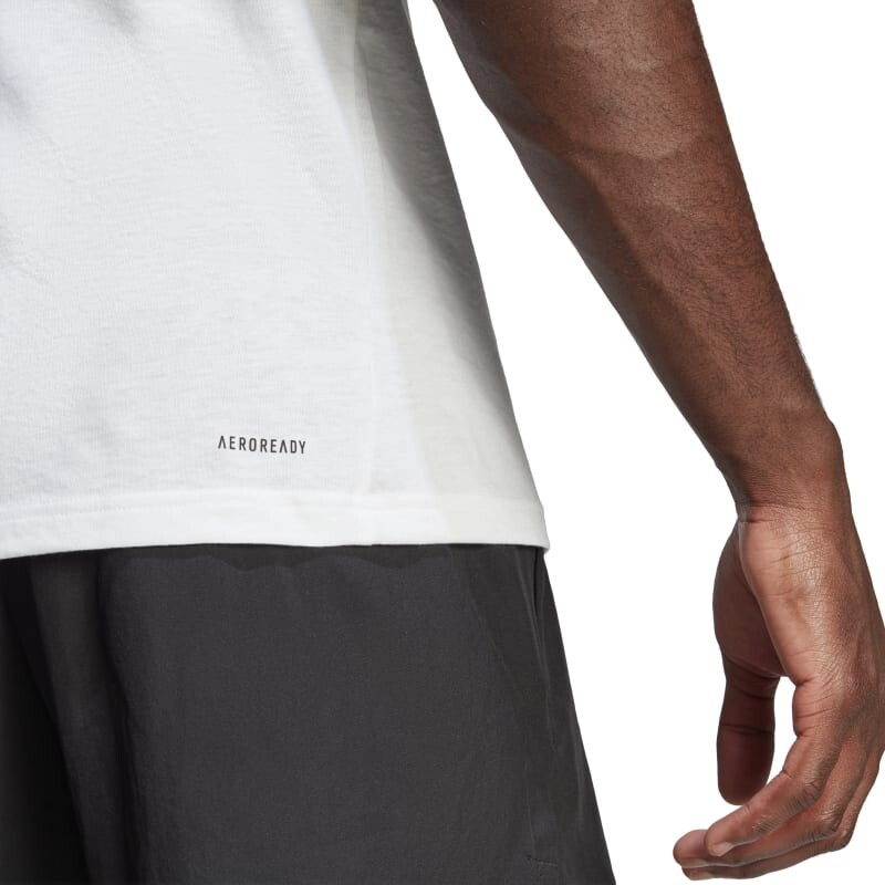 Remera Adidas Train Essentials Feelready Logo Blanco