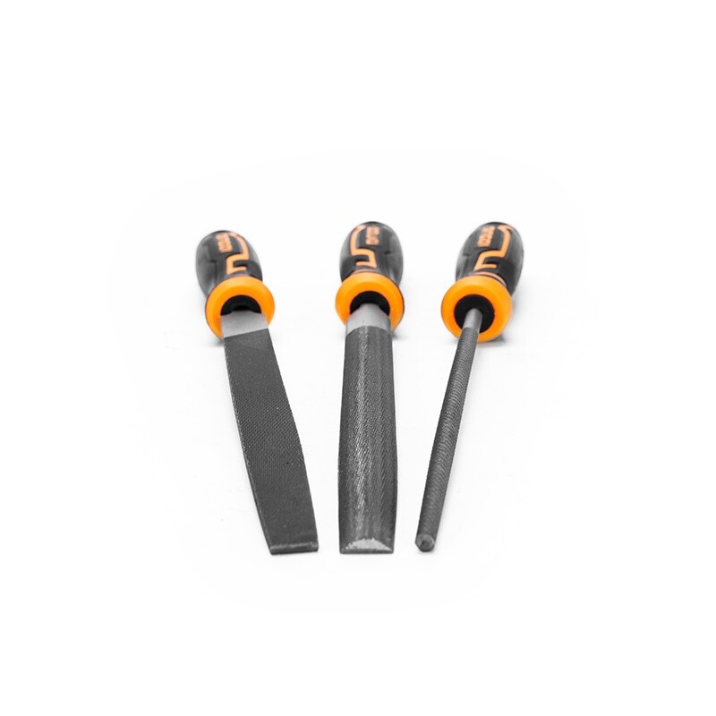 DINGQI JUEGO 3 LIMAS PLANA + REDONDA + MEDIA CAÑA 8 PULGADAS Dingqi Juego 3 Limas Plana + Redonda + Media Caña 8 Pulgadas