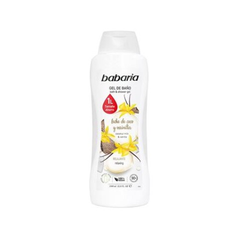 Babaria gel de baño de leche de coco y vainilla 1 Litro Babaria gel de baño de leche de coco y vainilla 1 Litro