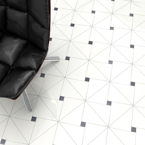 CERAMICA 43X43 BRILLANTE CON DETALLE EN NEGRO GAMAS DE MARRON