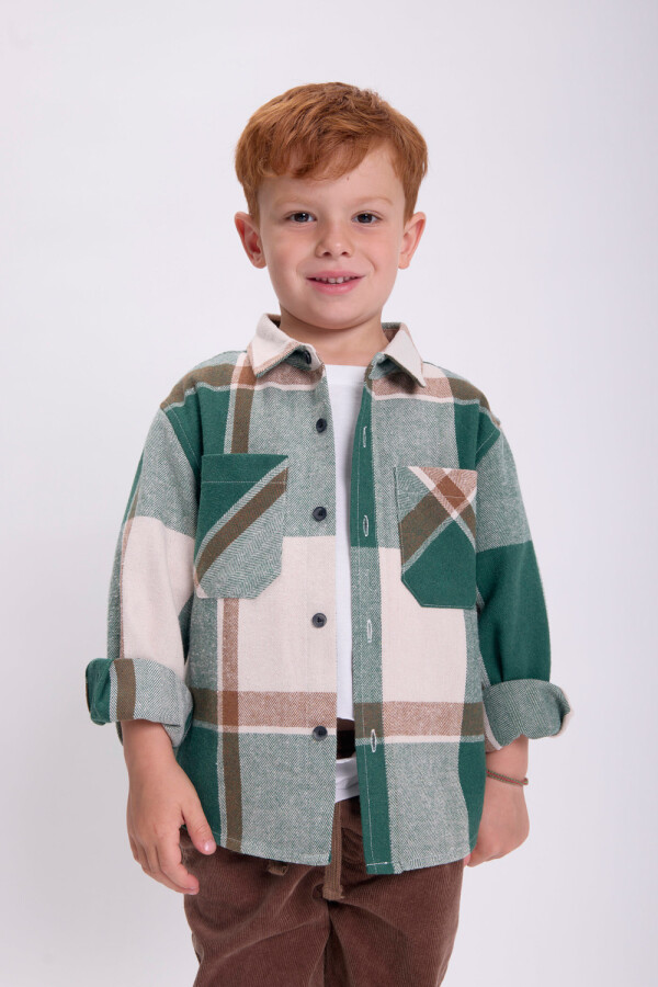 Sobrecamisa cuadros Verde