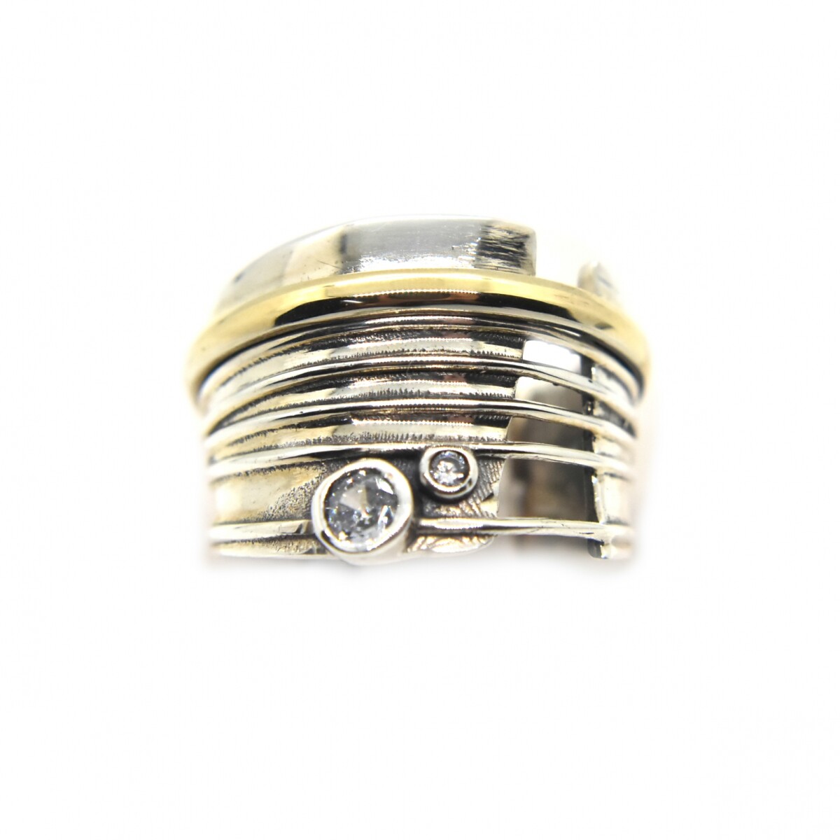 Anillo en Oro y Plata 925 con Zirconias 