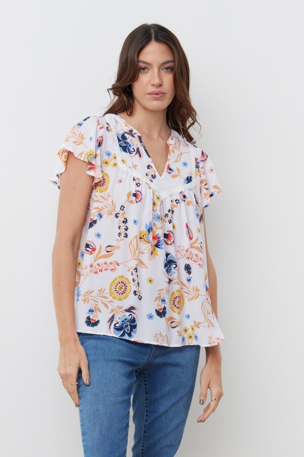 Blusa Puntilla BLANCO/MULTI