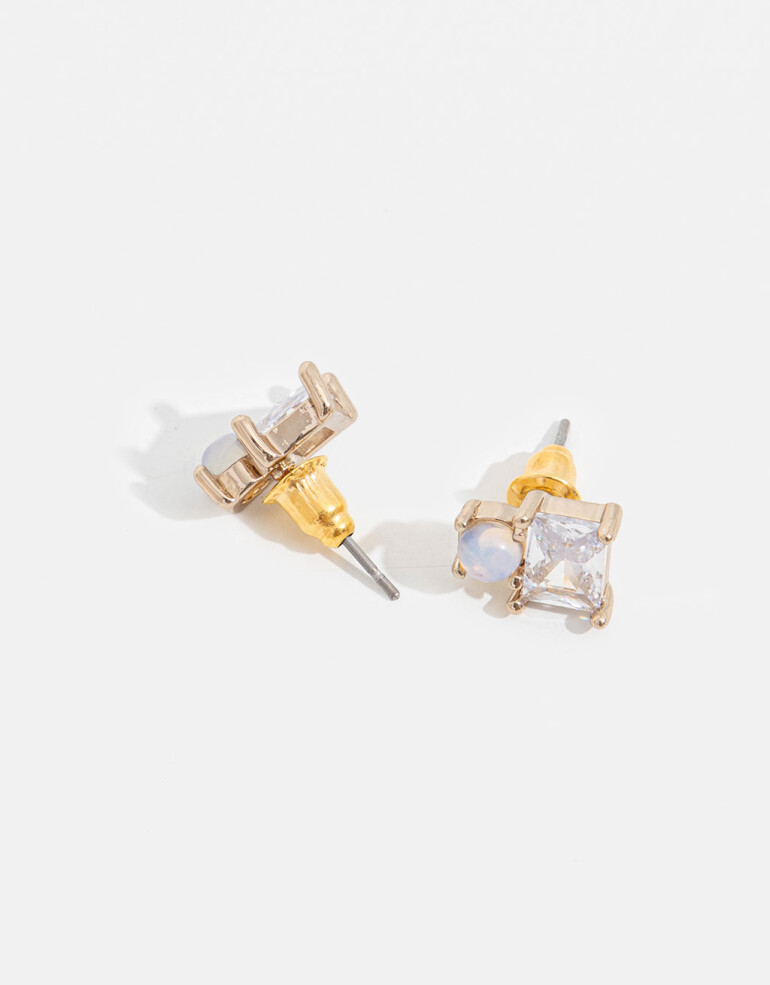 Aros Pasantes Strass Aros Con Cubic - Dorado