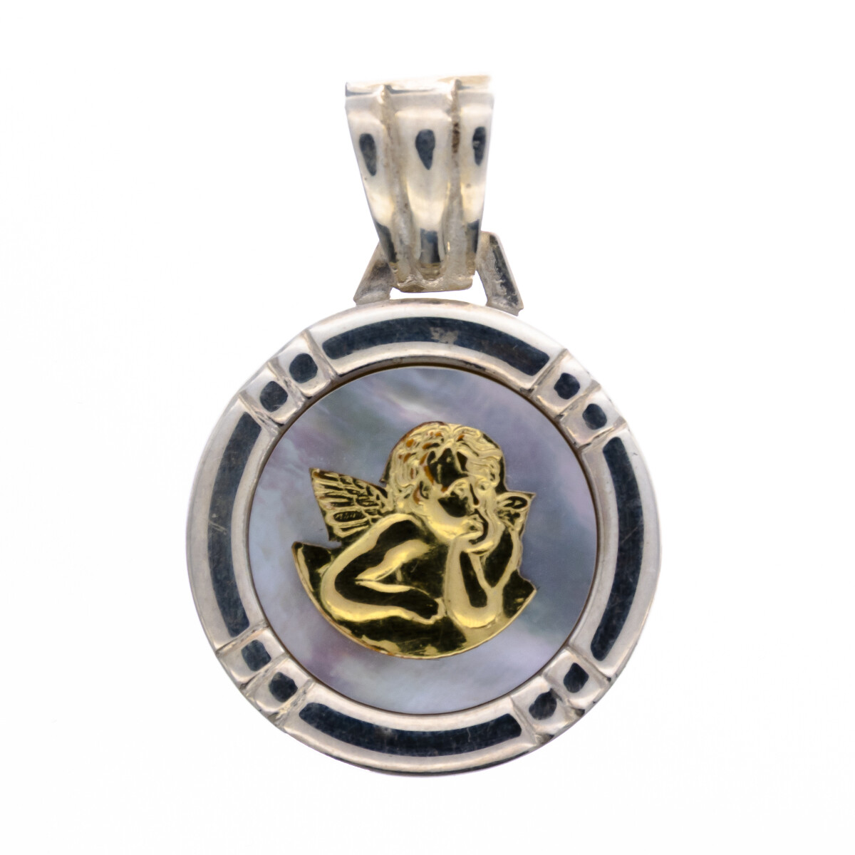 Colgante de plata 925 y double en oro 18 ktes, ANGEL SA RAFAEL. 