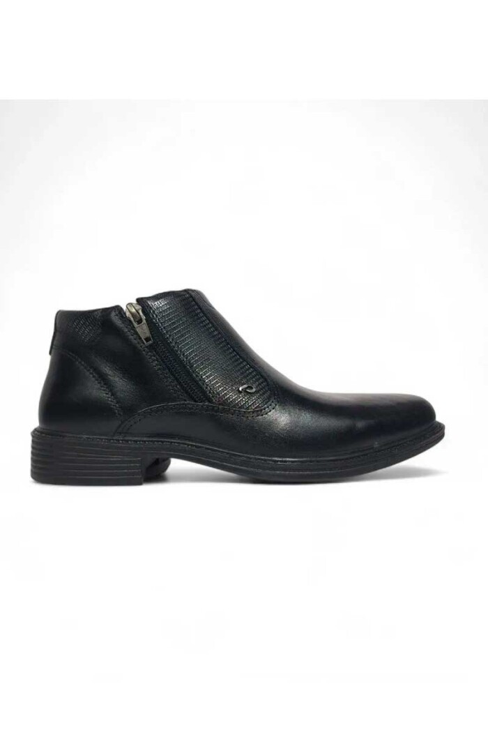 BOTIN PEGADA HOMBRE CUERO CON ELASTICO 125354 Negro