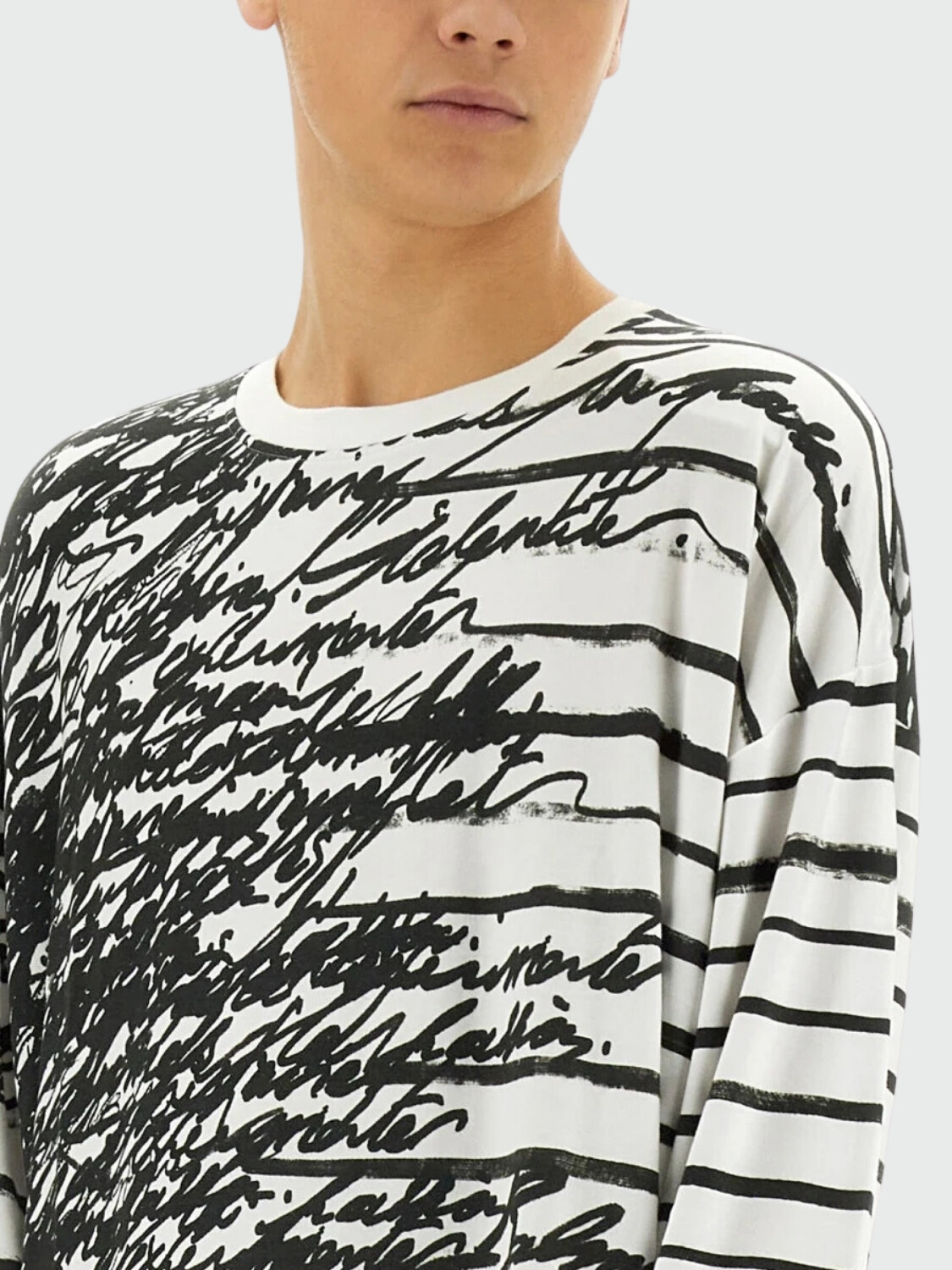 Balmain - Remera manga larga de algodón, Love Letter Blanco