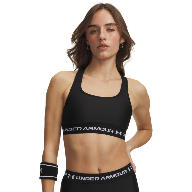 UA Crossback Mid Bra-RED BLK-011