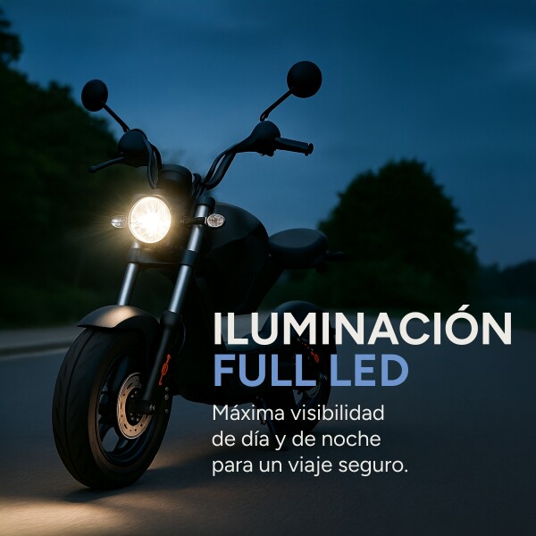 Moto Electrica Gogreen Shadow 2000W 20Ah 55 Km/h Alarma Led Variante Color Negro