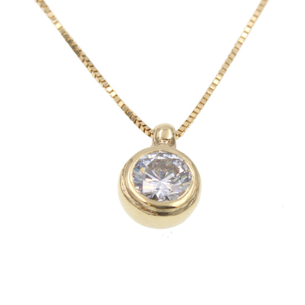 Colgante de oro 18k. con virola y circonia Colgante de oro 18k. con virola y circonia