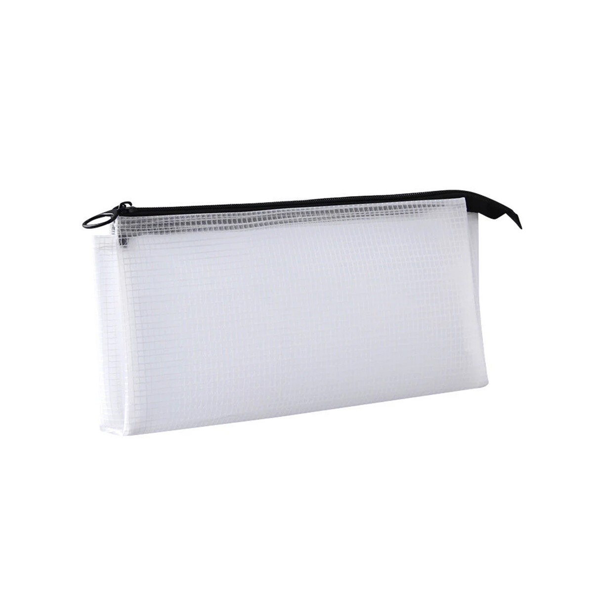 Cartuchera estuche blanco con cierre - Negro 