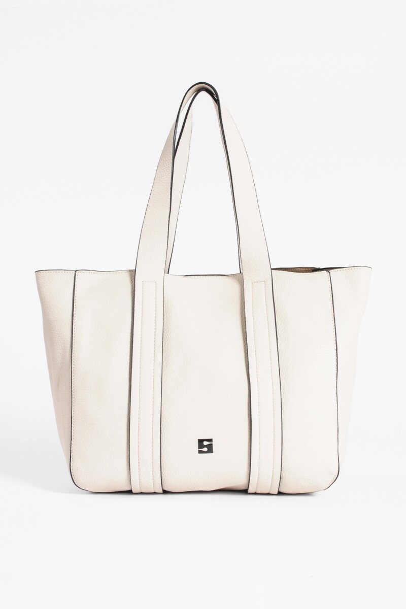 Shopper con pespuntes crudo