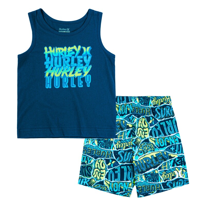 Conjunto Ripped Sticker Camiseta Tanike de Niña Azul