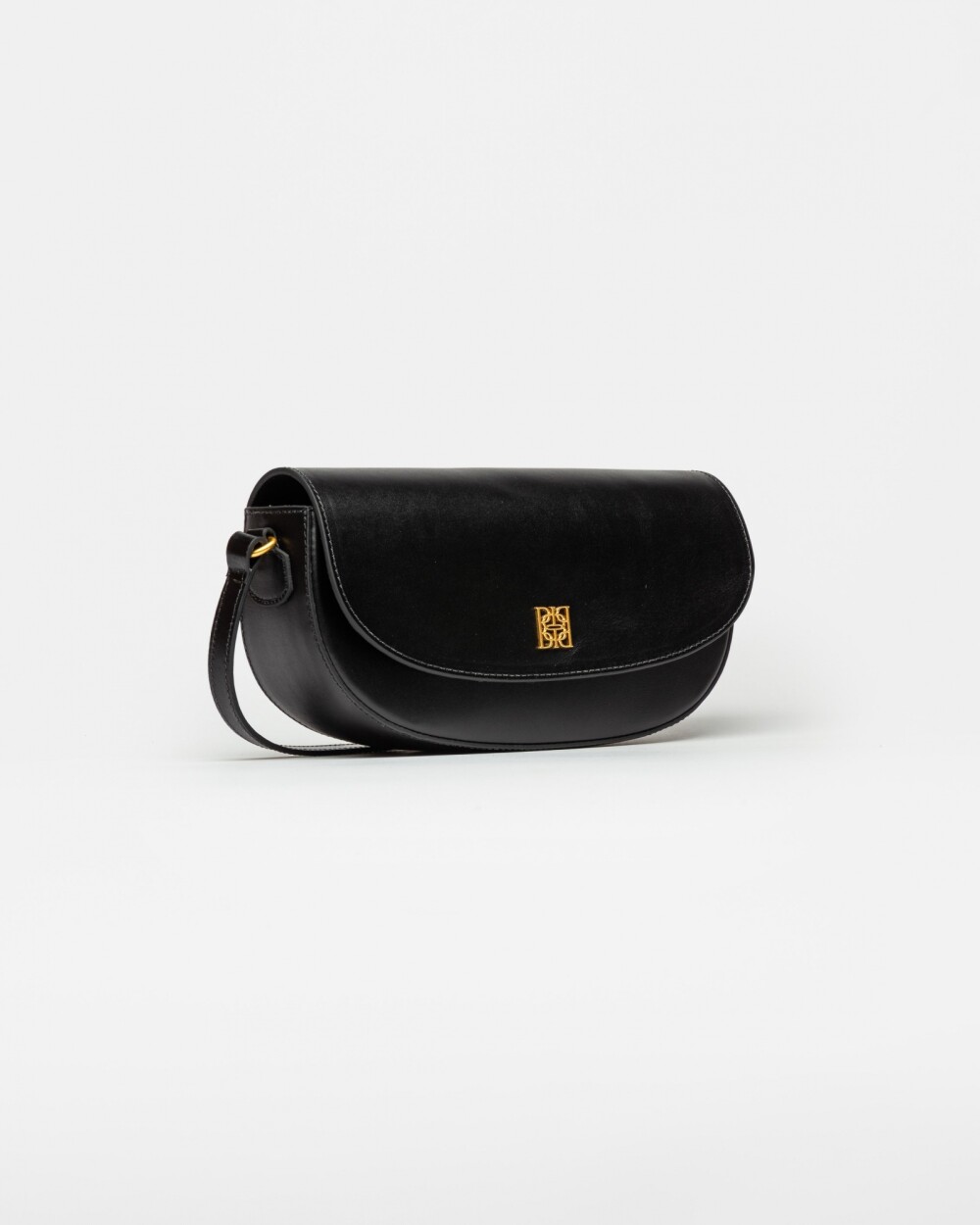 Bandolera Lunette en cuero vaquita Negro
