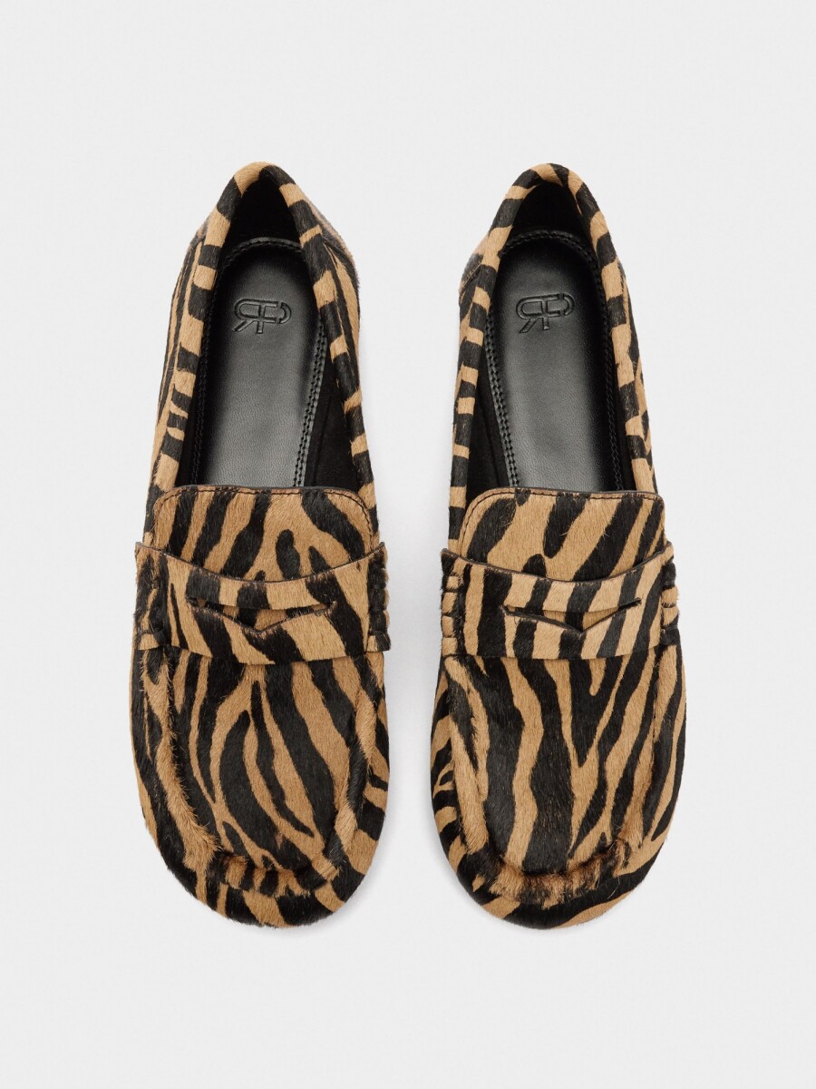 Mocasines De Piel Estampado Animal multicolor