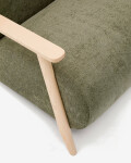 Butaca Meghan de chenilla verde y madera maciza de fresno con acabado natural Butaca Meghan de chenilla verde y madera maciza de fresno con acabado natural
