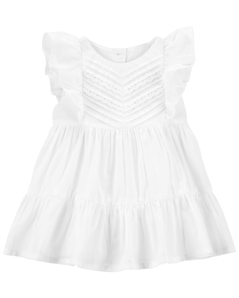 Vestido de algodón, escalonado y con volados 