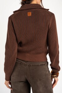 Campera Tejida Algodón Chocolate