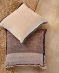 Almohadón Suerta 100% lino beige y azul 45 x 45 cm