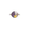 Anillo Margarita-Plata y oro-Zirconias lilas-AN5933 conpiedra